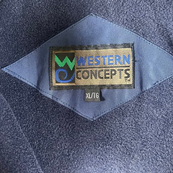 y2k normcore Mens Quilted Vest Size XL "ALASKA HWY" Navy Blue - Picture 6 of 6